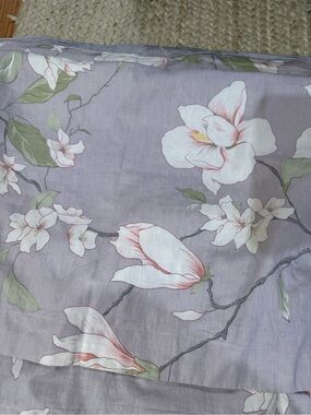 Floral Magnolia Lavender Cotton duvet and shams King-